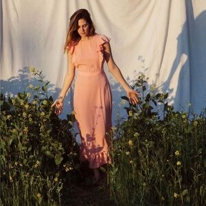 Maxi Dress. Apricot - XS. Summer dress. Classic vintage prairie dress